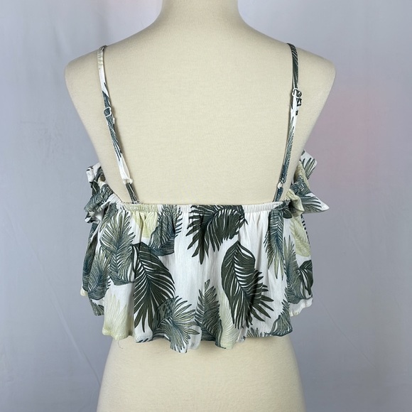 Nectar Clothing Tropical Off Shoulder Ruffle Crop Top - Size Small - Picture 5 of 11